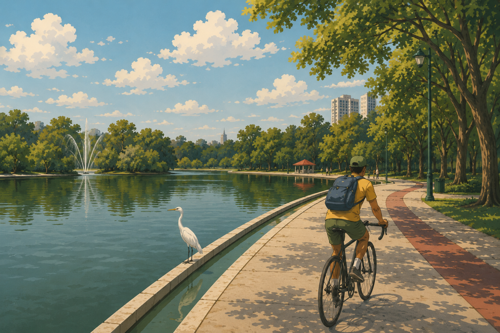 Circuito del lago mayor para andar en bicicleta en Chapultepec en la segunda sección